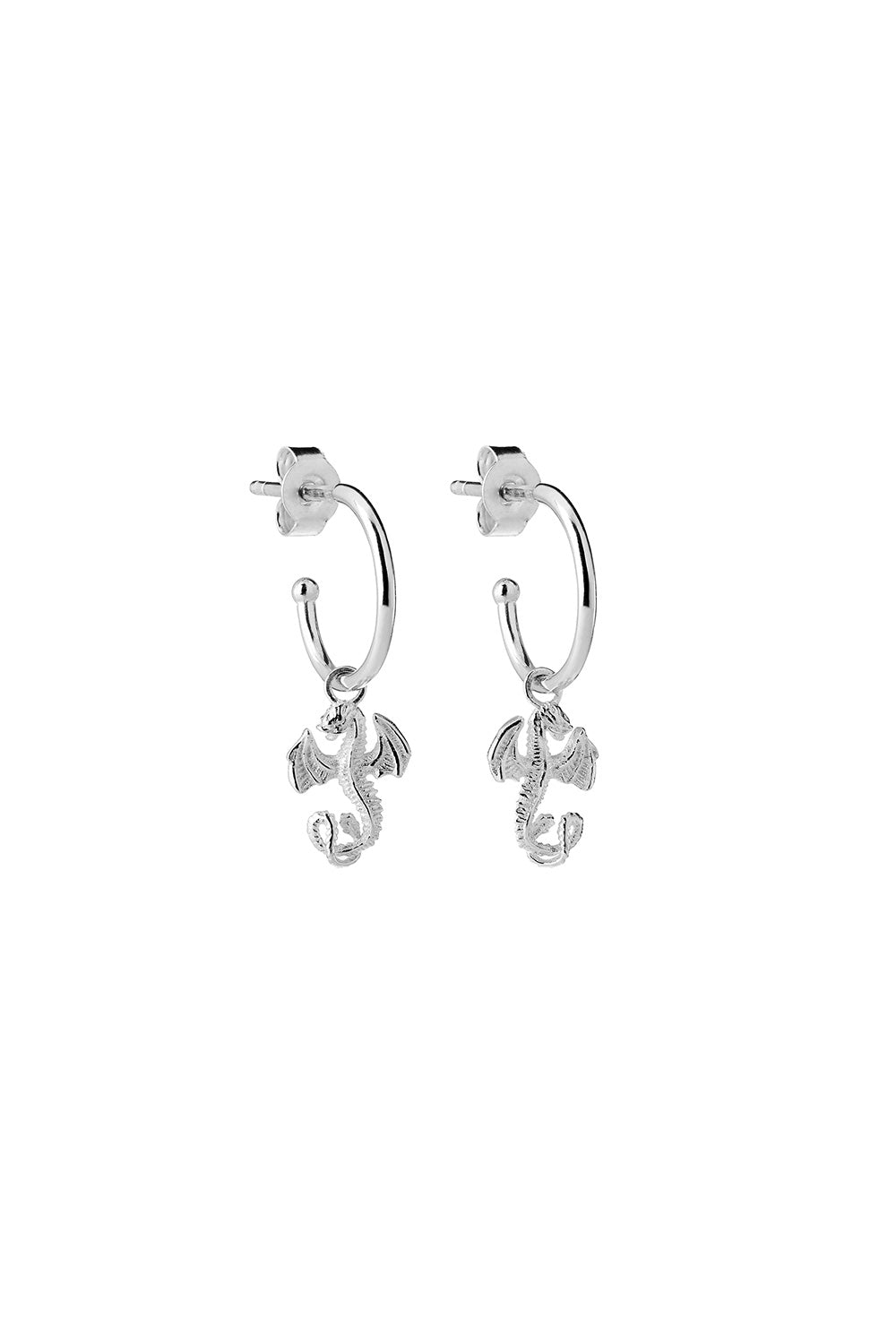 Dragon Earrings Silver