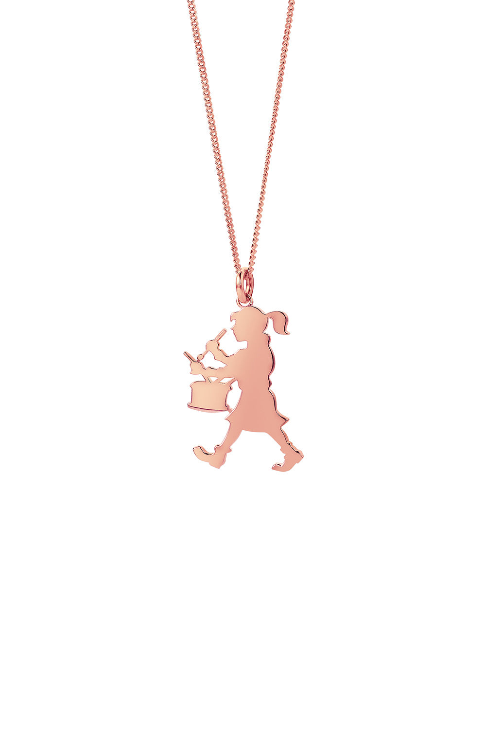 Drummer Girl Necklace Rose Gold