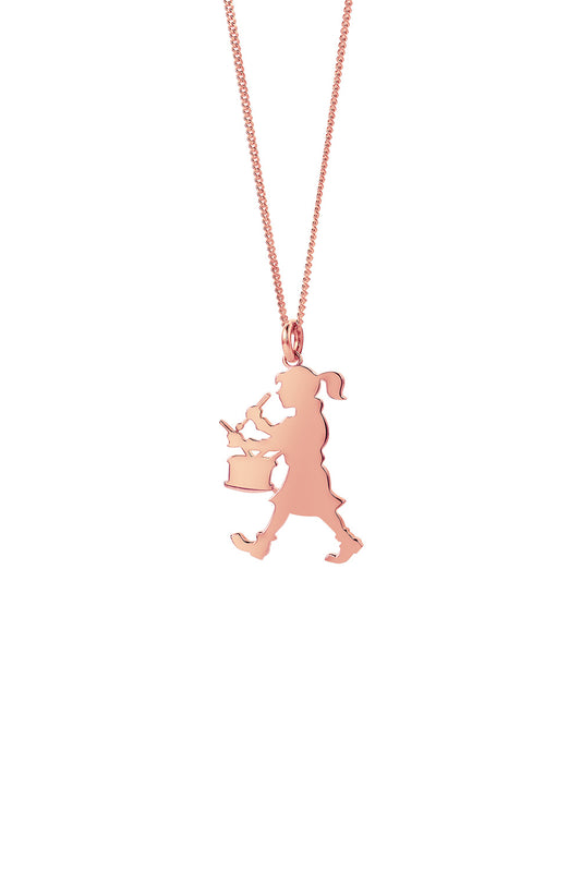 Drummer Girl Necklace Rose Gold