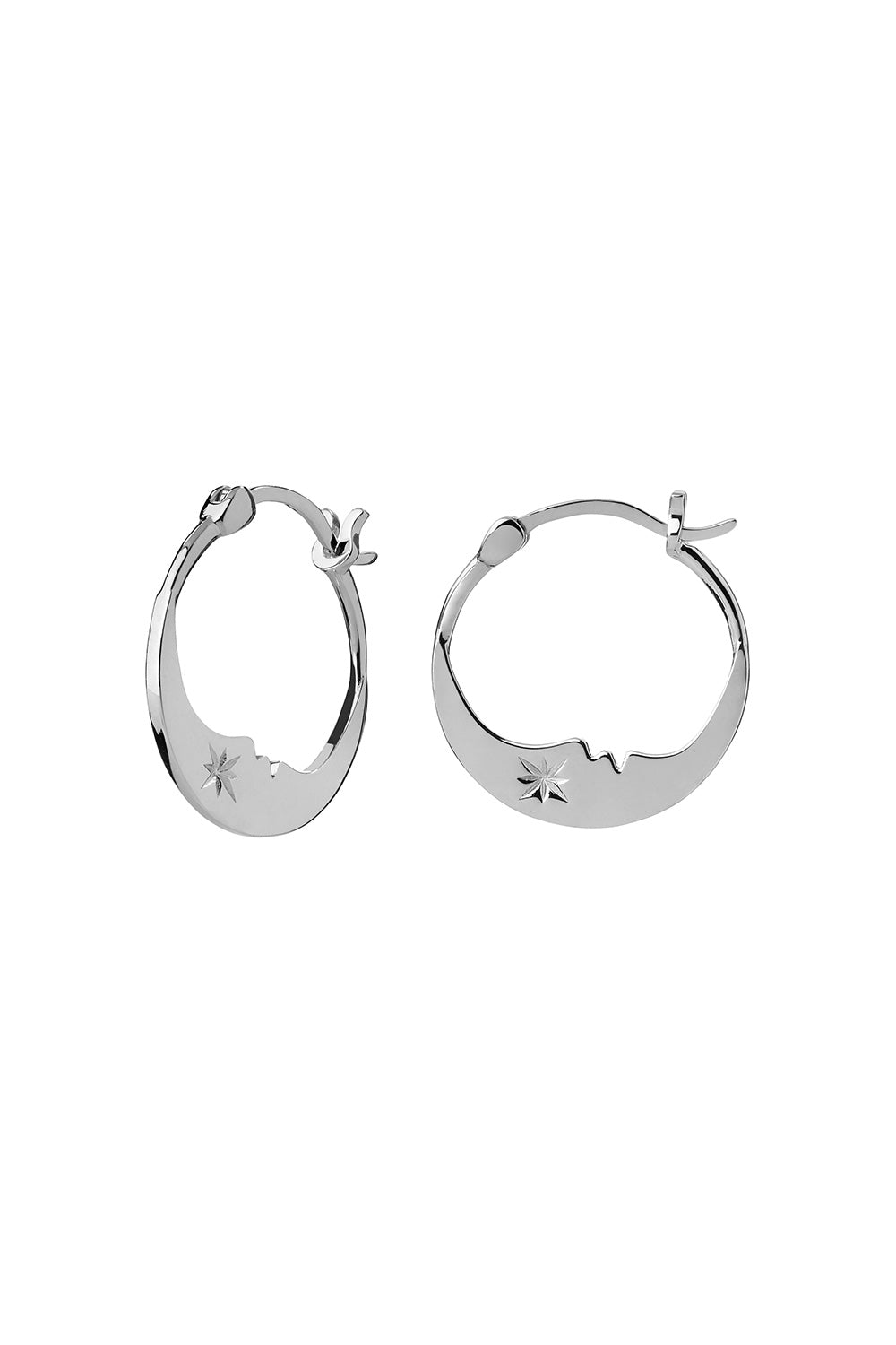 Eclipse Moon Hoops Silver