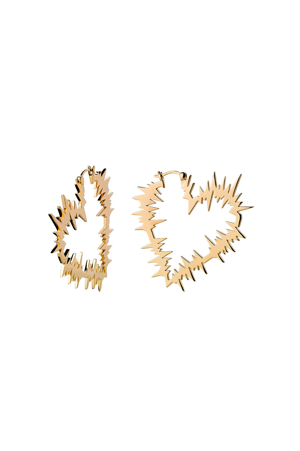 Electric Heart Hoop Earrings Gold