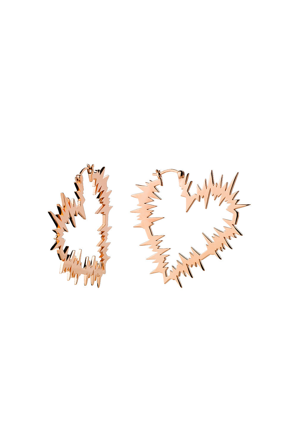 Electric Heart Hoop Earrings Rose Gold