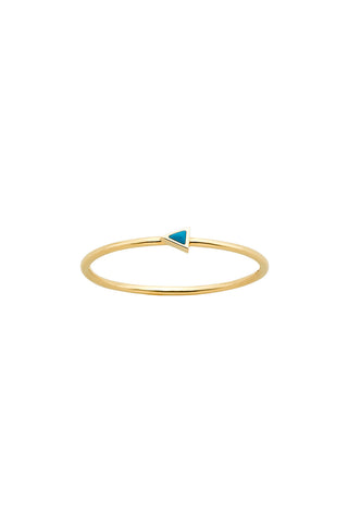 Extra Fine Arrow Ring Gold Turquoise