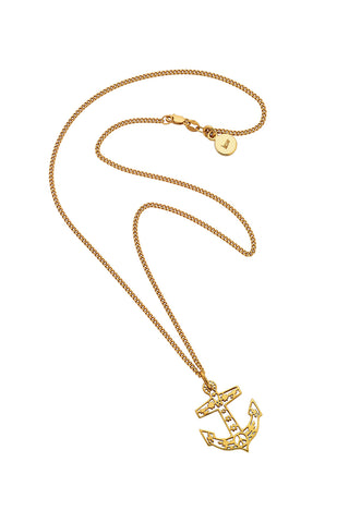 Filigree Anchor Pendant Gold