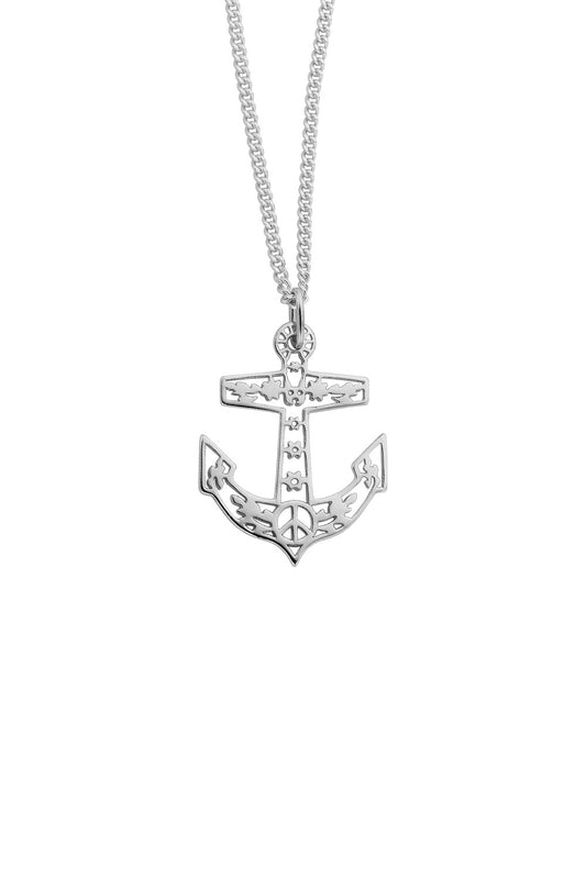 Filigree Anchor Pendant Silver