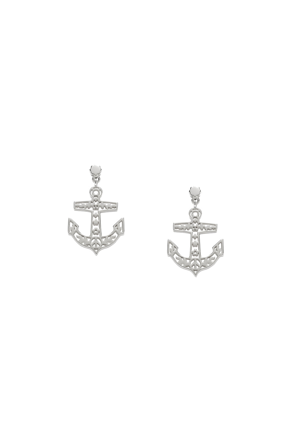 Filigree Anchor Studs Silver