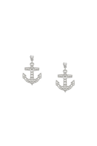 Filigree Anchor Studs Silver