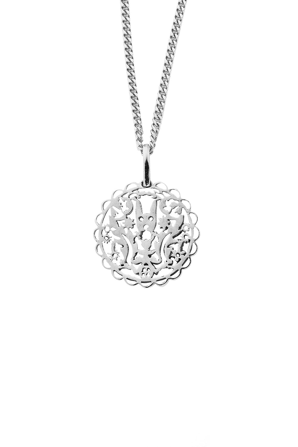 Filigree Rabbit Pendant Silver