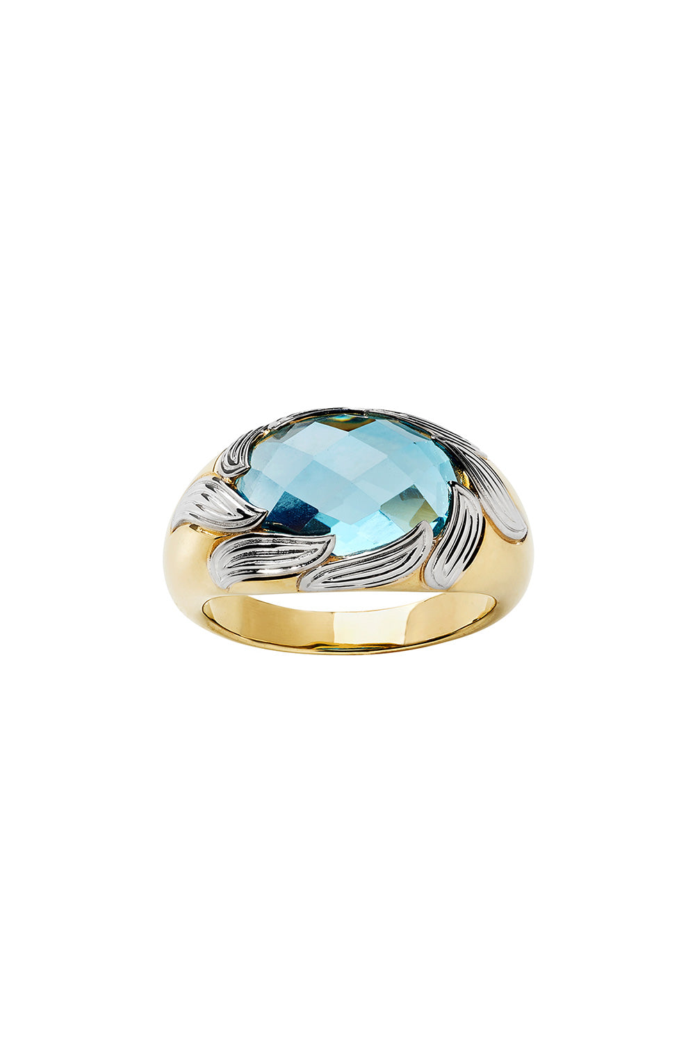 Flame Cocktail Ring Gold & Blue Topaz