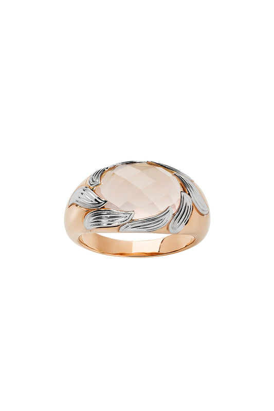 Flame Cocktail Ring Rose Gold & Rose Quartz