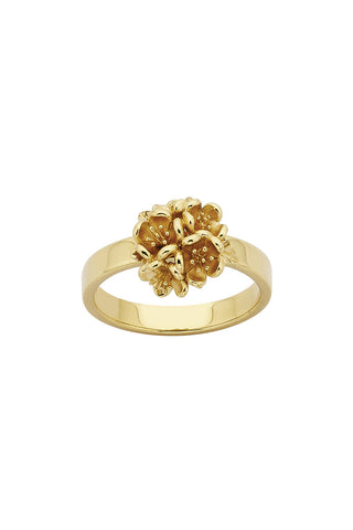 Flower Ball Ring Gold