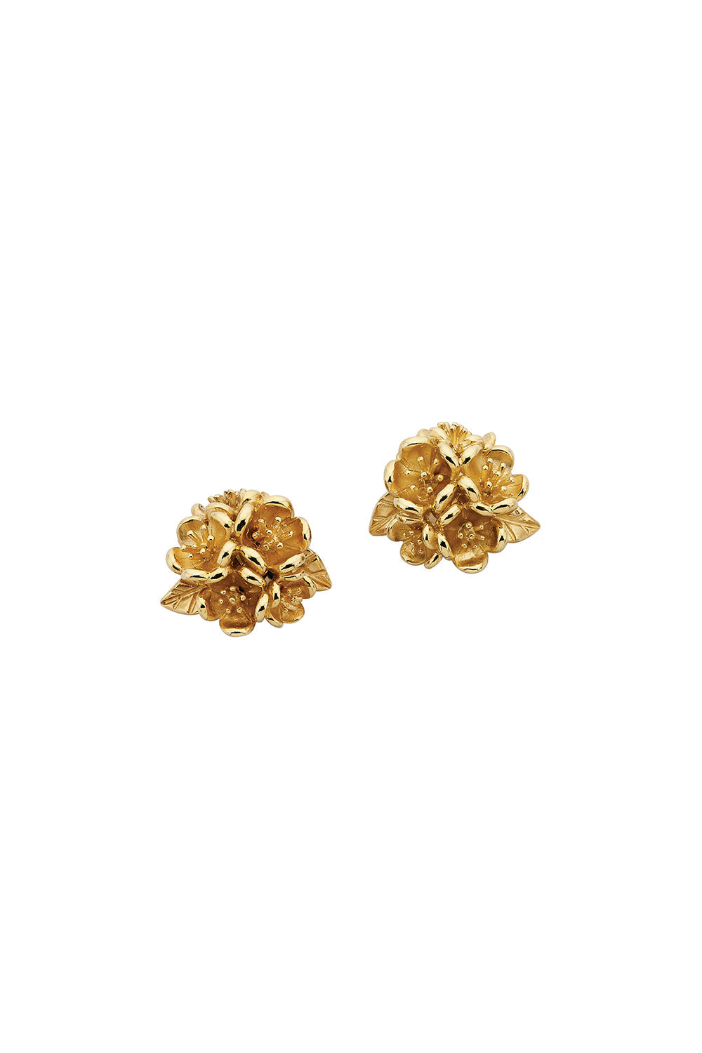 Flower Ball Studs Gold