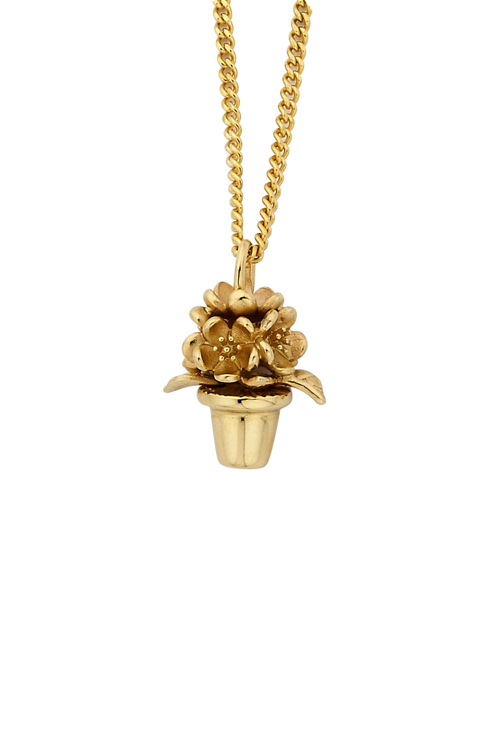 Flower Pot Pendant Gold