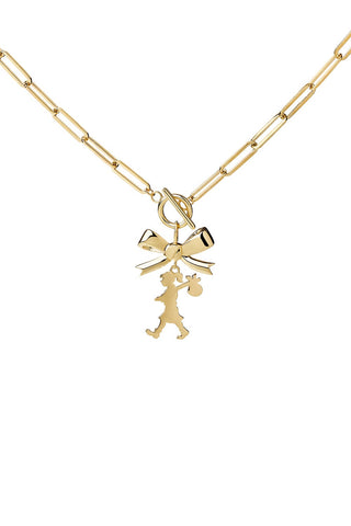 Girl with the Bow Necklace Gold