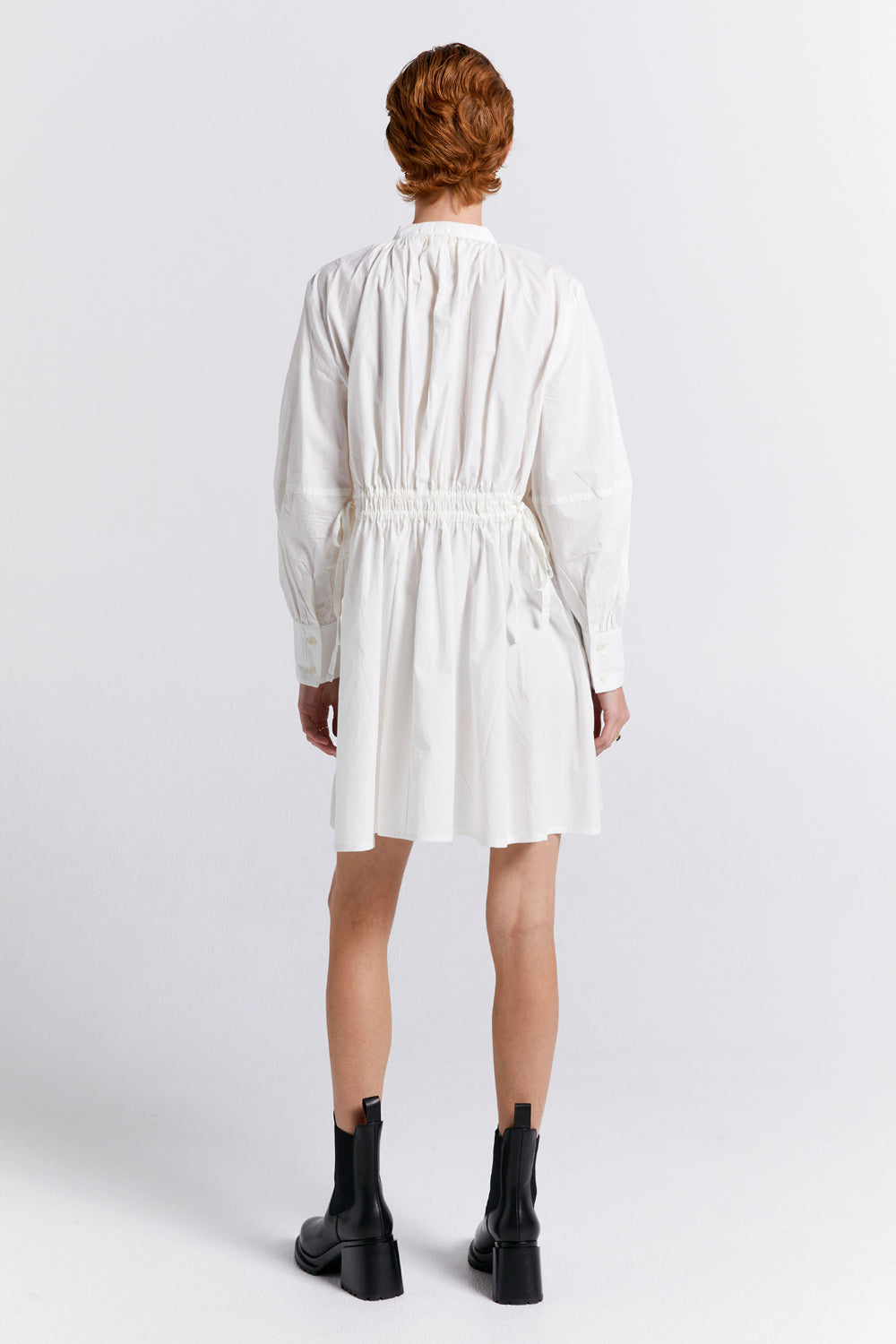 Hiruma Organic Cotton Mini Shirt Dress Off-White