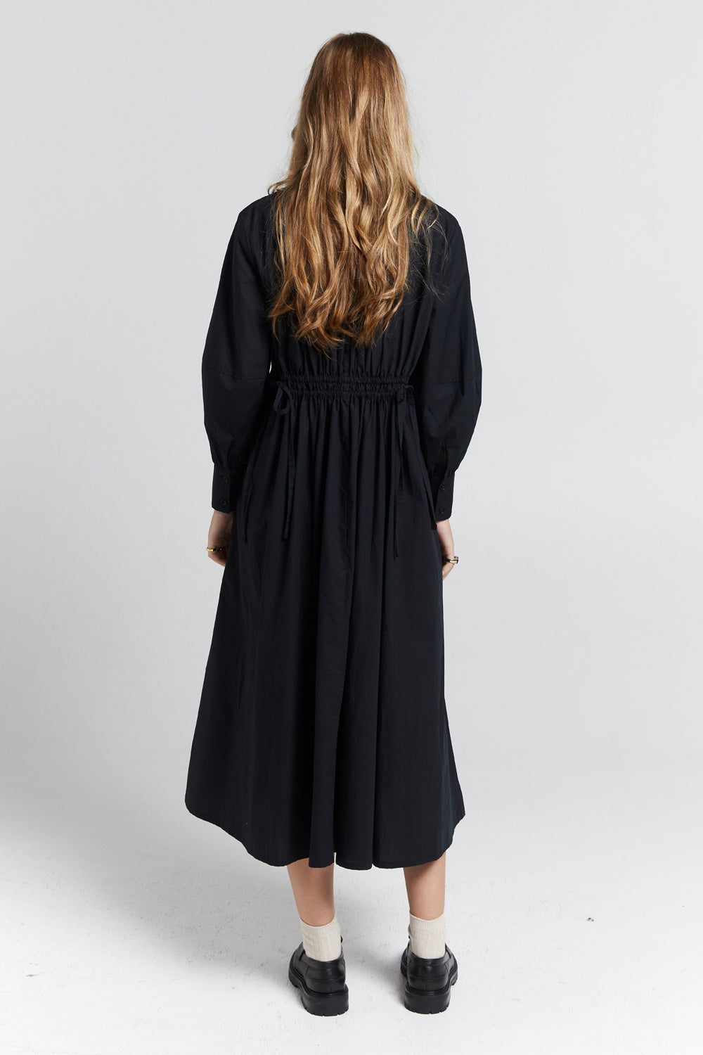 Hiruma Organic Cotton Shirt Dress Black