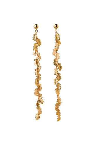 Leaf Drop Earrings Gold-Plated