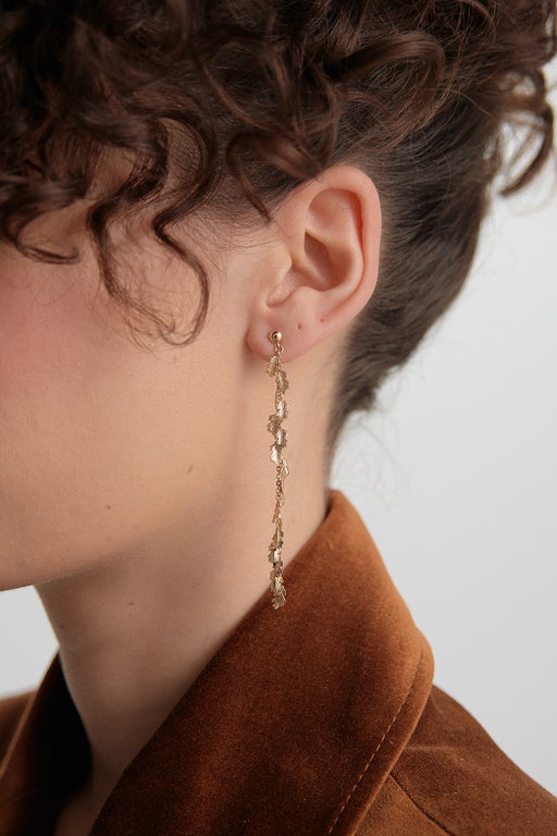 Leaf Drop Earrings Gold-Plated