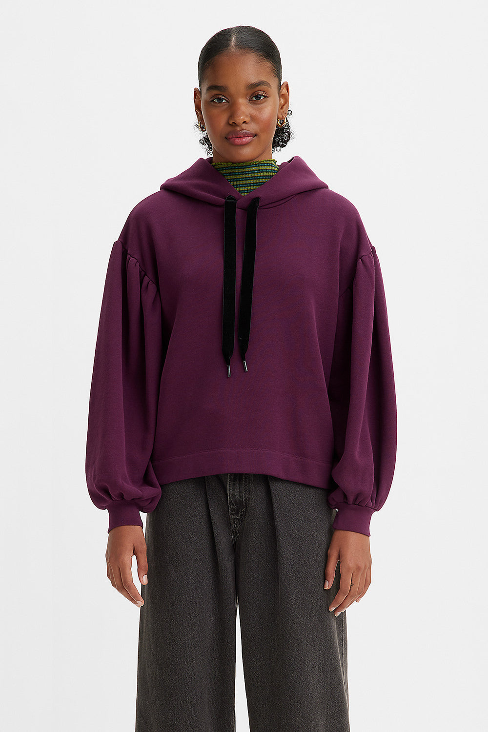 Levi's Akane Rusched Hoodie Forest Plum