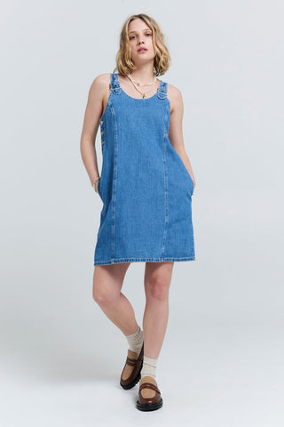 Aly Denim Jumper Dress Cause and Effect Medium Wash