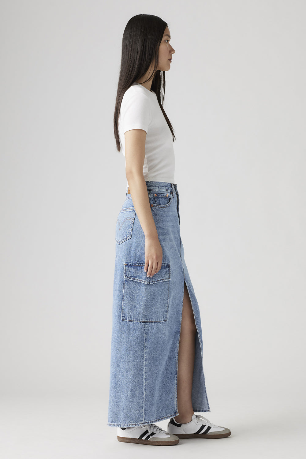 Ankle Column Cargo Skirt Maximise the Moment Blue