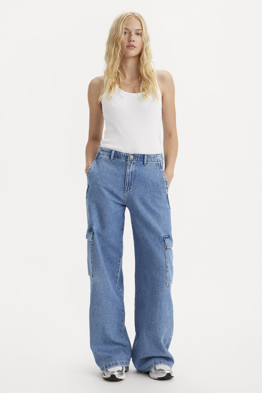 Baggy Cargo Jeans Cause and Effect Medium Wash