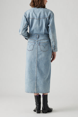 Denim Midi Shirt Dress Feeling This Blue