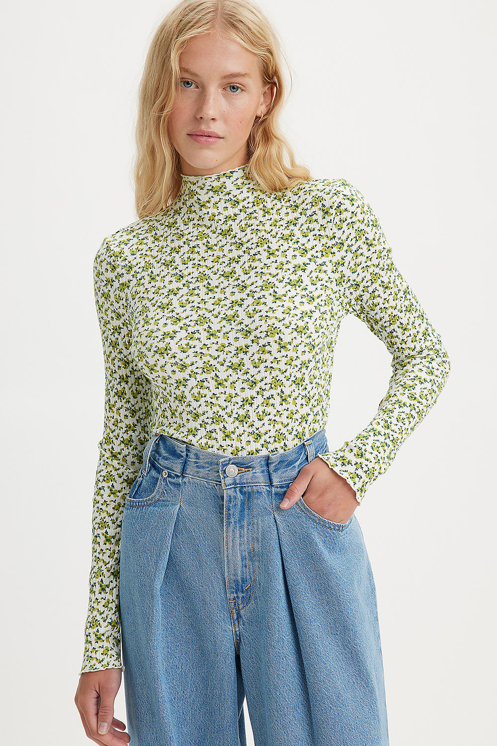 Levi's Flora Mockneck Elodie Floral Moss