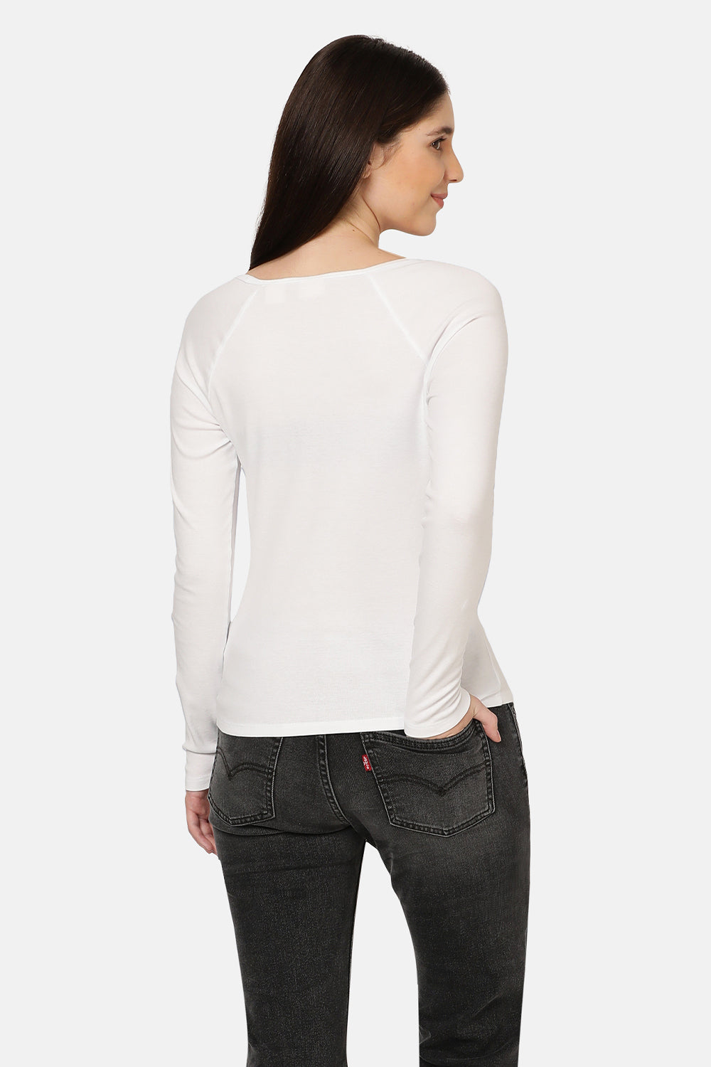 Heavenly Long-Sleeve Top White