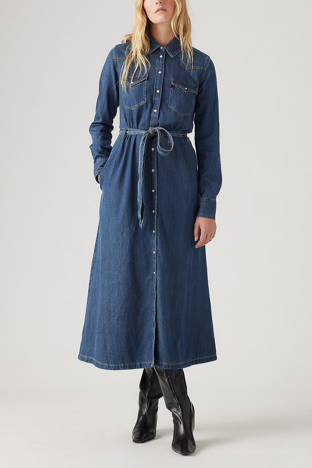 Quinney Denim Dress Gold Dust West