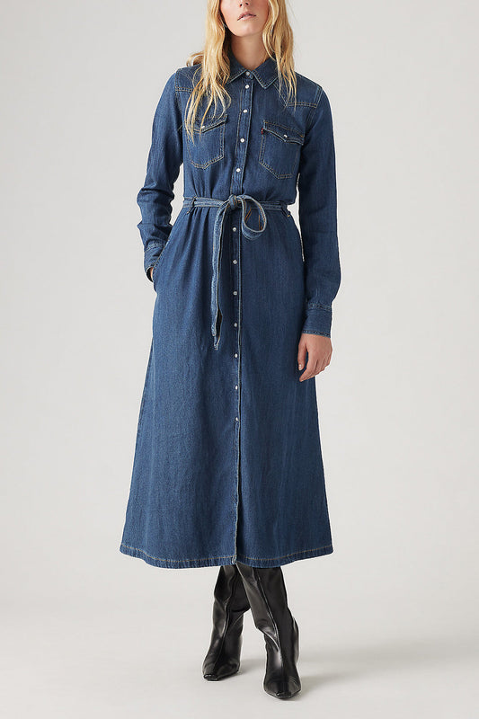 Quinney Denim Dress Gold Dust West