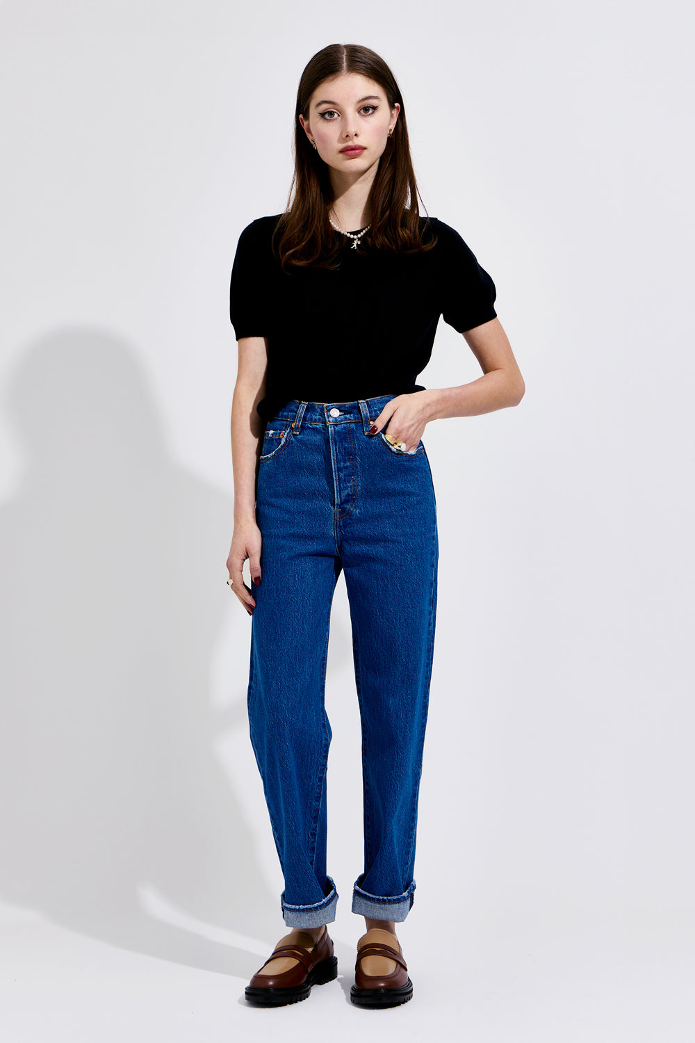 Ribcage Straight Ankle Jeans Jazz Pop