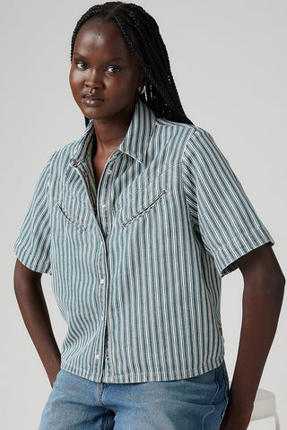 Rinoa Camp Shirt Mischa Stripe Denim