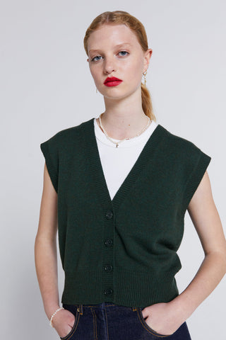 Mina Button Up Cashmere Vest