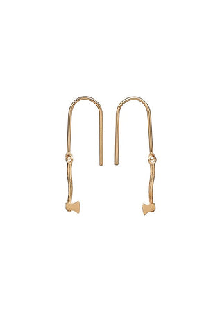 Mini Axe Earrings Gold