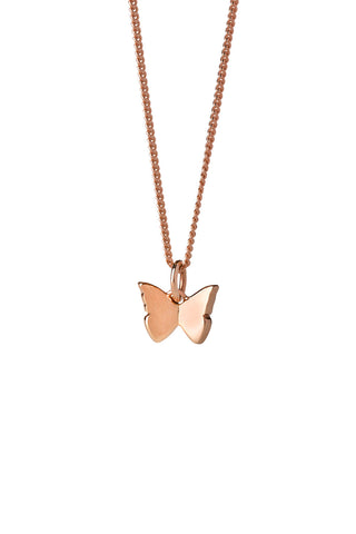 Mini Butterfly Necklace Rose Gold