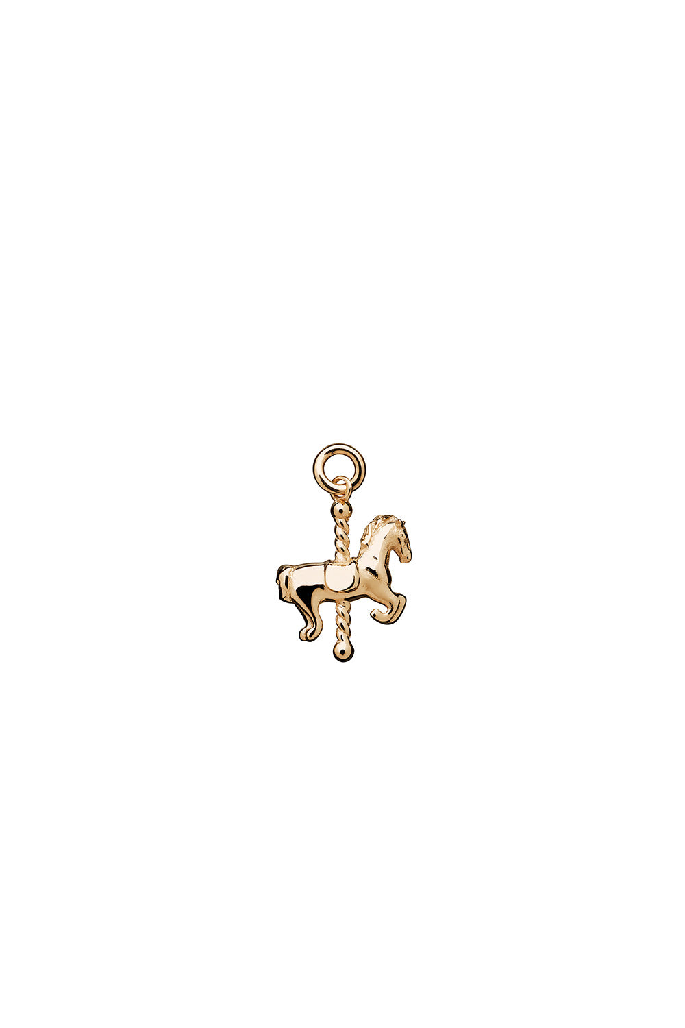 Mini Carousel Horse Charm Gold