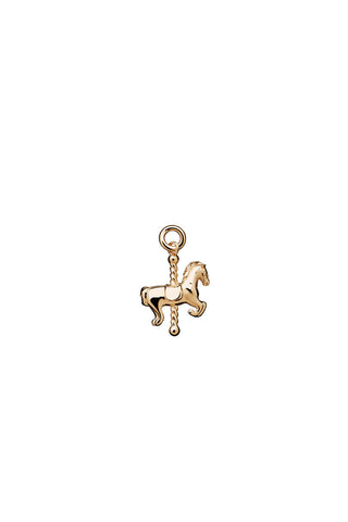 Mini Carousel Horse Charm Gold