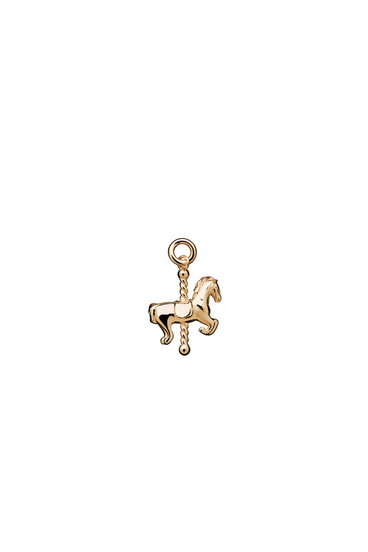 Mini Carousel Horse Charm Gold