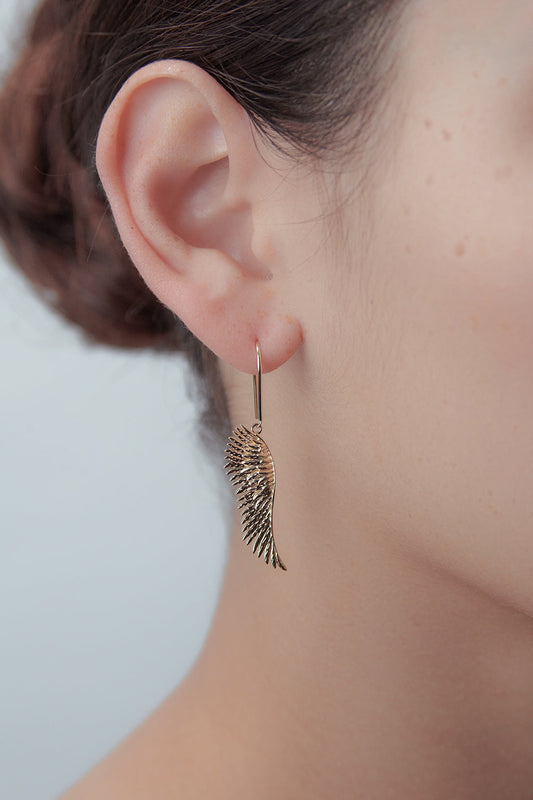 Mini Cupid's Wings Earrings Gold