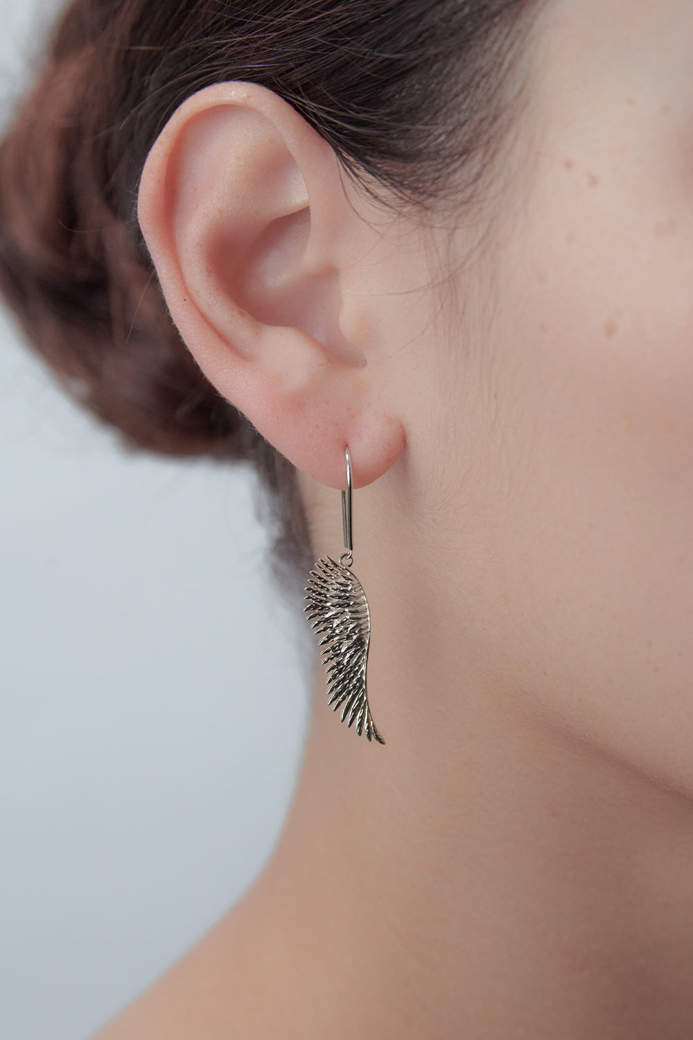 Mini Cupid's Wings Earrings Silver