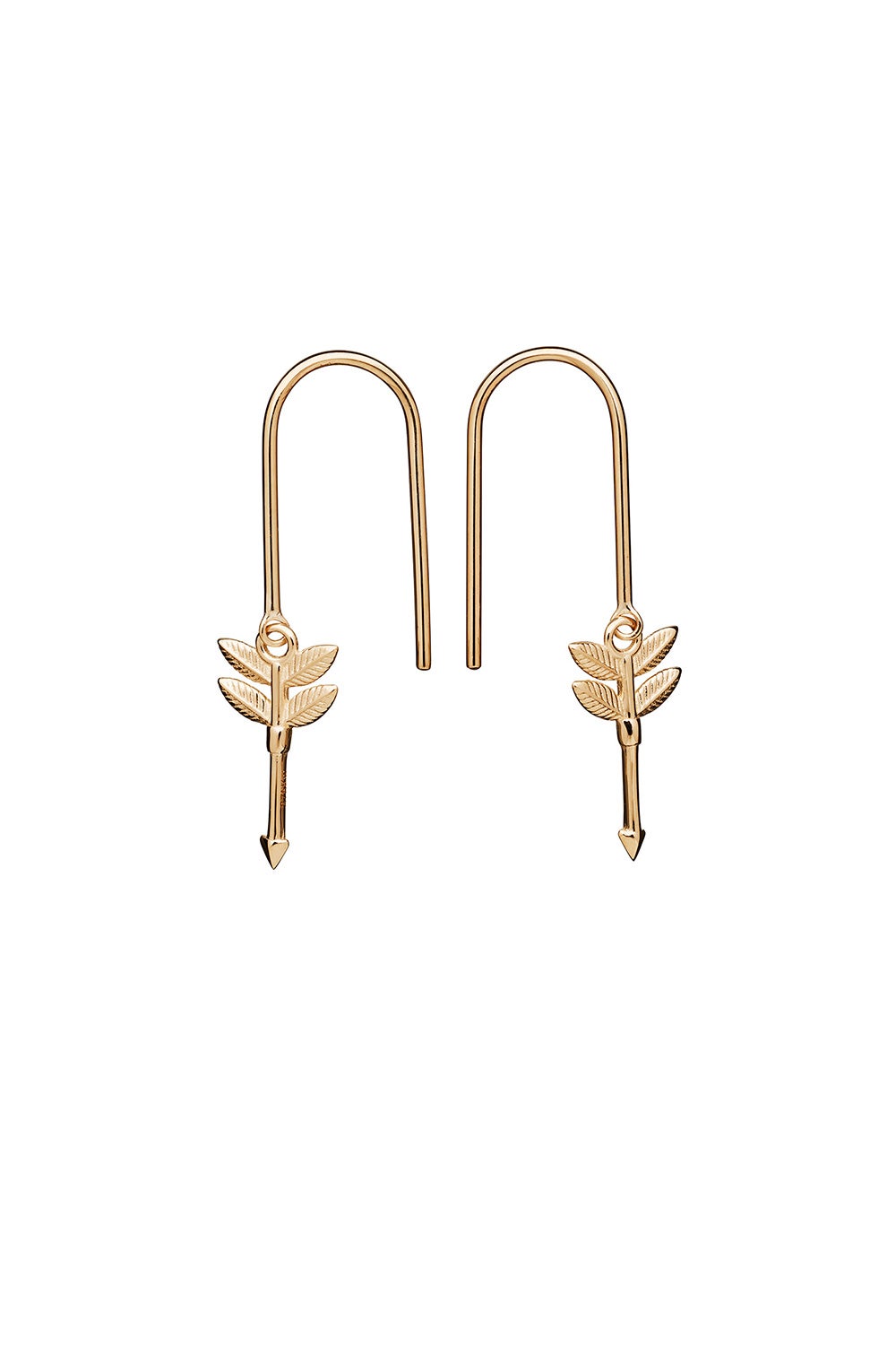 Mini Feather Arrow Earrings Gold