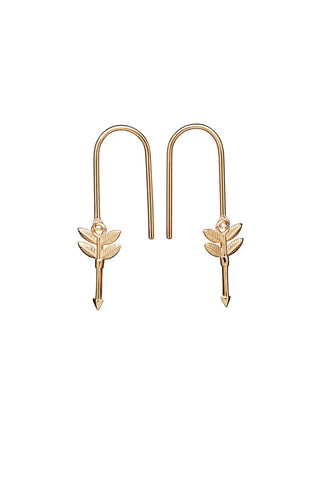 Mini Feather Arrow Earrings Gold