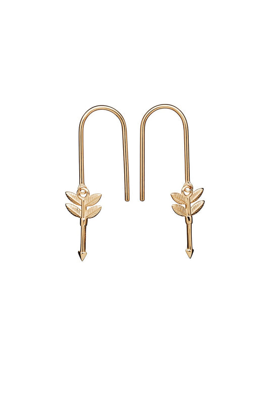 Mini Feather Arrow Earrings Gold