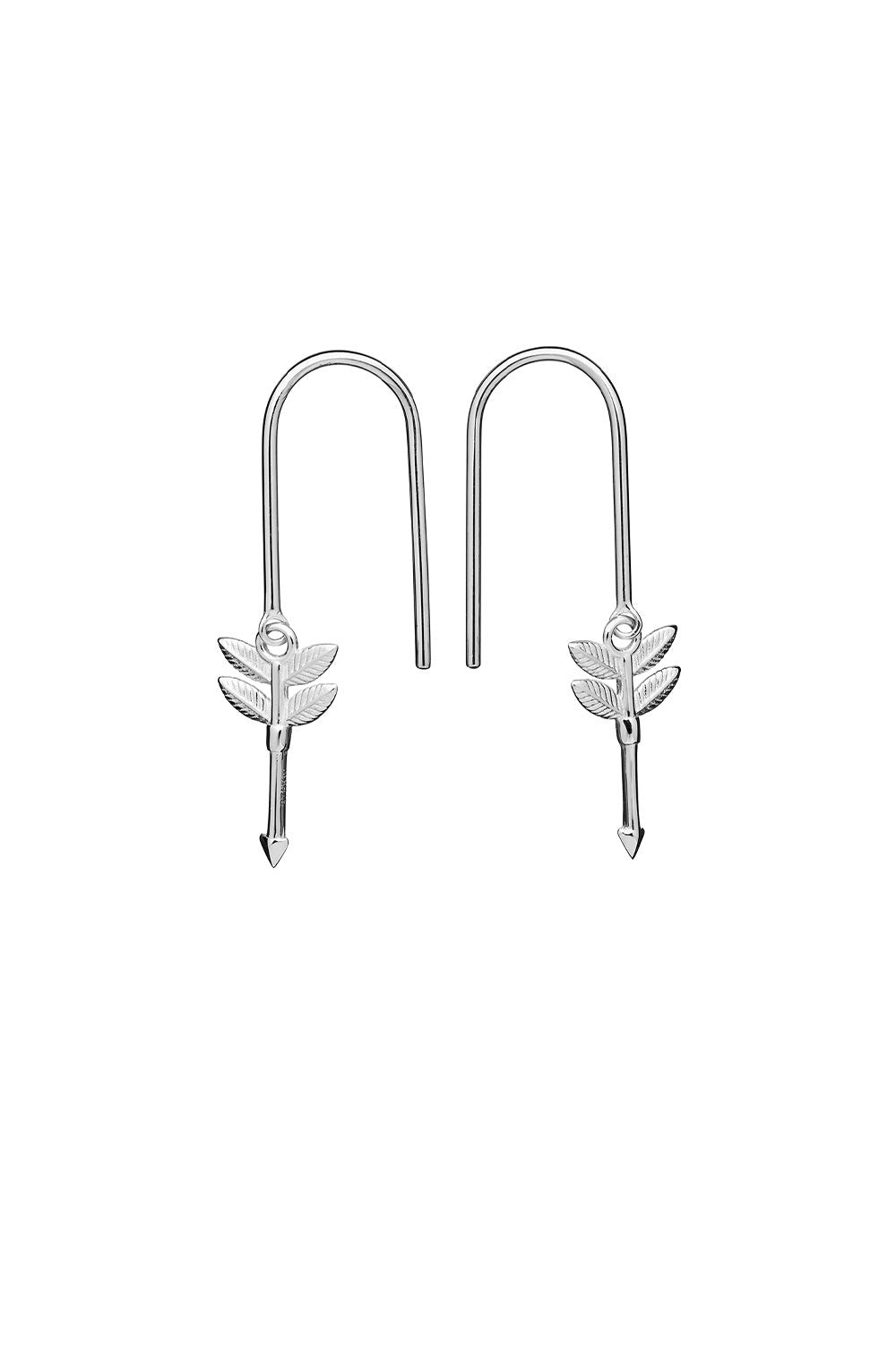 Mini Feather Arrow Earrings Silver