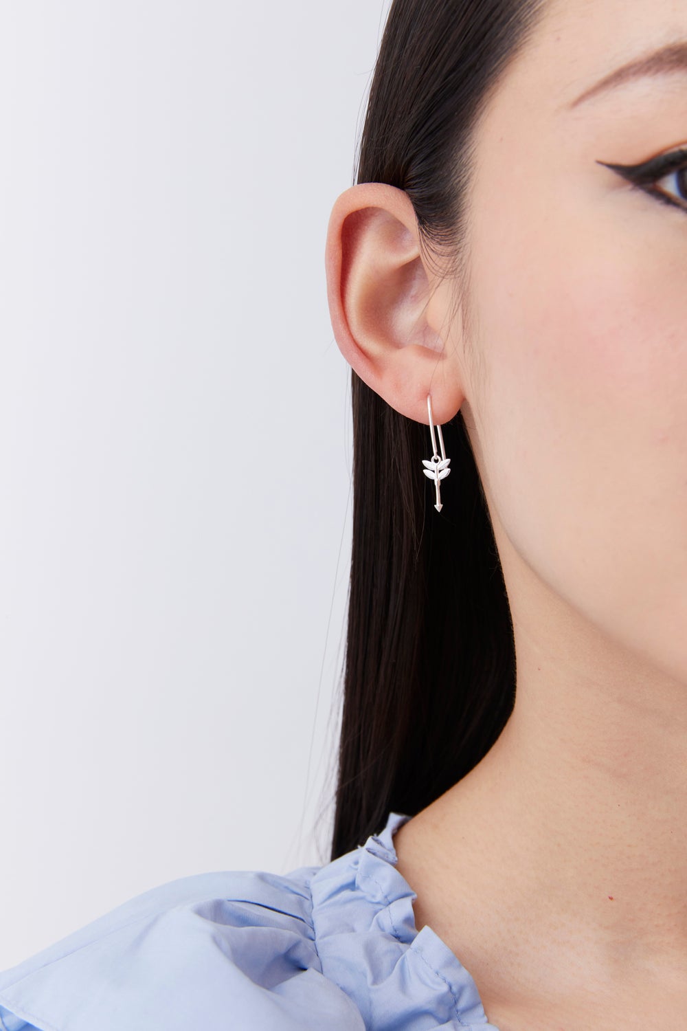 Mini Feather Arrow Earrings Silver