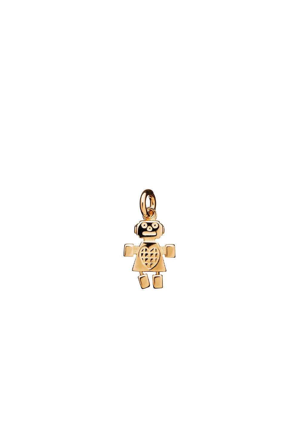 Mini Girl Robot Charm Gold