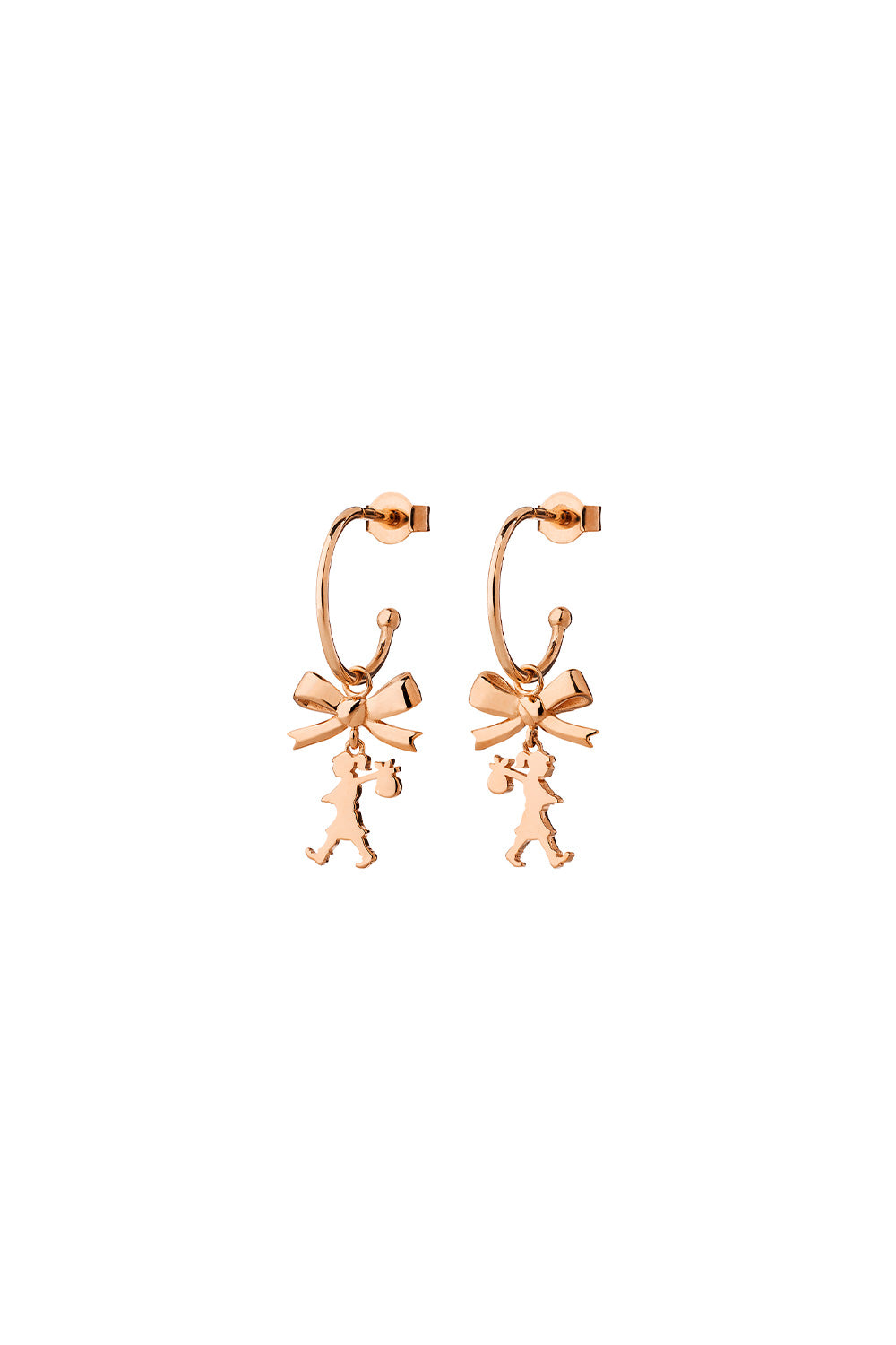 Mini Girl with a Bow Hoops Rose Gold