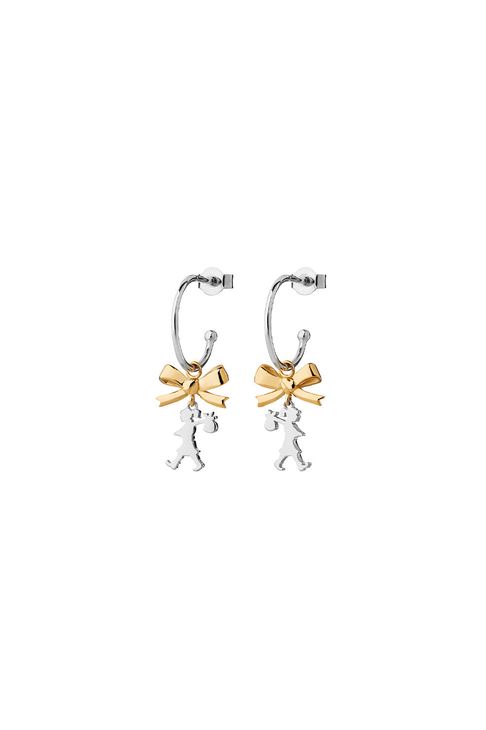 Mini Girl with a Bow Hoops Silver/Gold