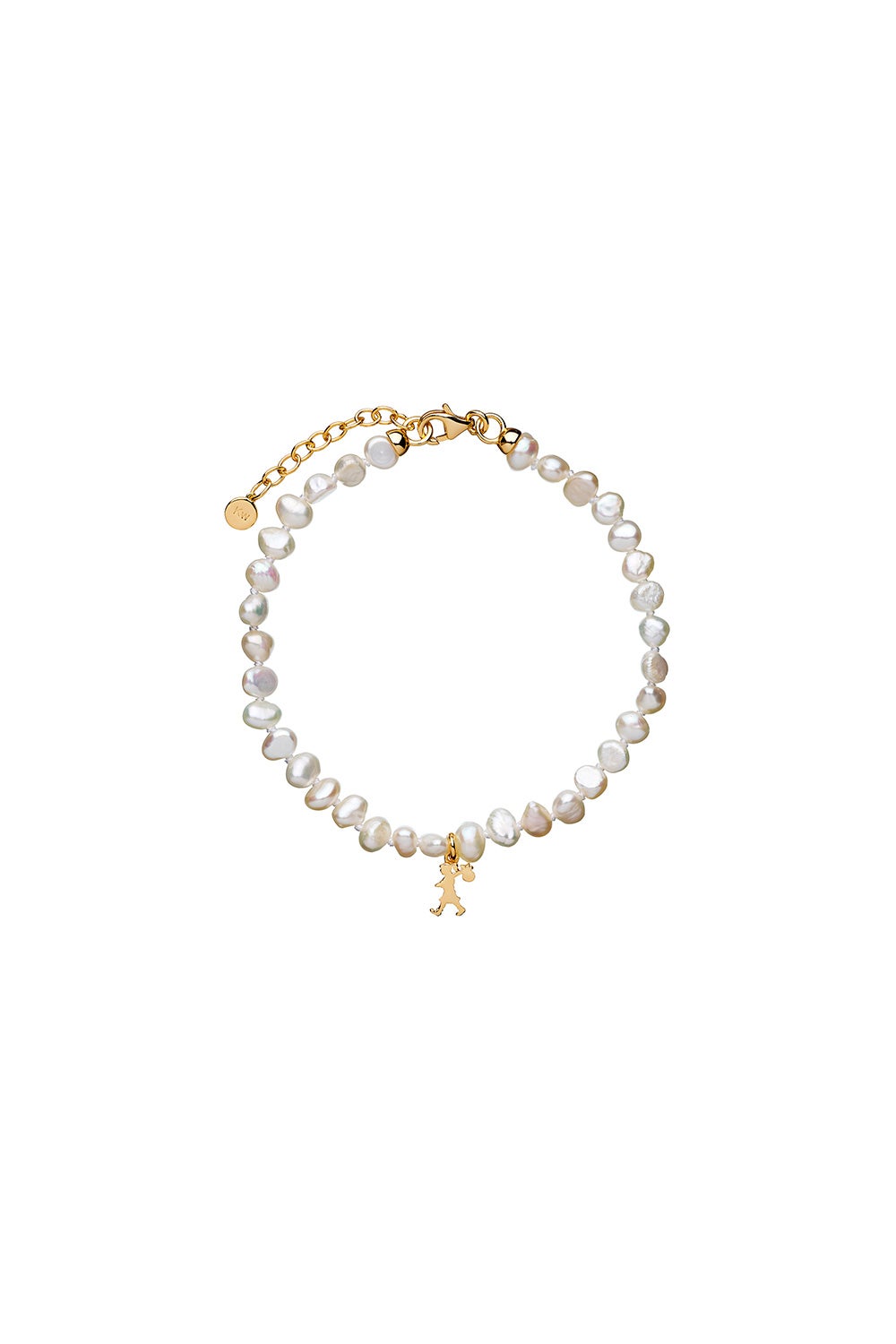 Mini Girl with Pearls Bracelet Gold